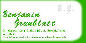 benjamin grunblatt business card